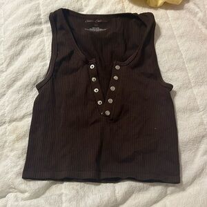 Brown crop tank top